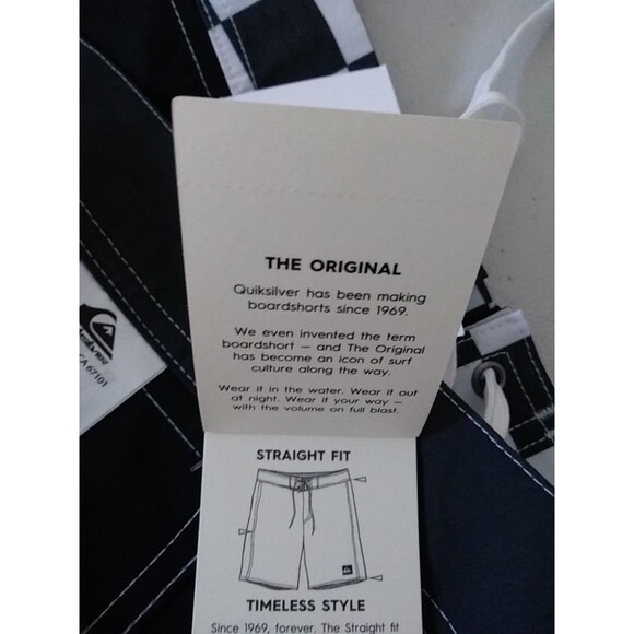 💥NWT💥 QUIKSILVER Men's Original Straight Leg 18" Boardshorts Checkerboard - Picture 15 of 15